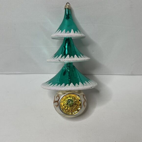 Christopher Radko Graceful Evergreen Tree Green Reflector ornament - Picture 1 of 11